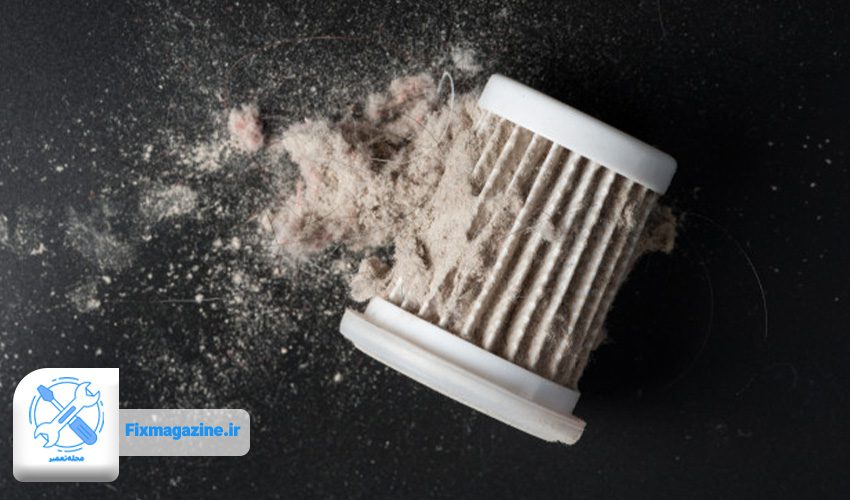 12. آلودگی های زیادی روی فیلتر جاروبرقی جمع شده است