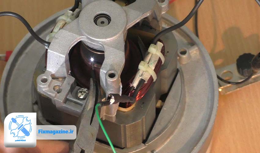 3. موتور جاروبرقی نیم سوز شده است