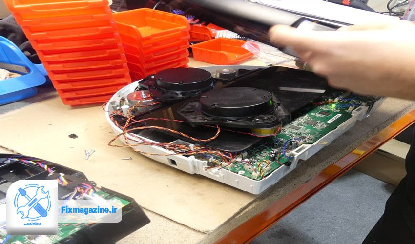 باز کردن سیم ها و قطعات الکتریکی جاروبرقی